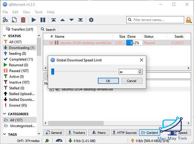 Các tab BitTorrent client 4