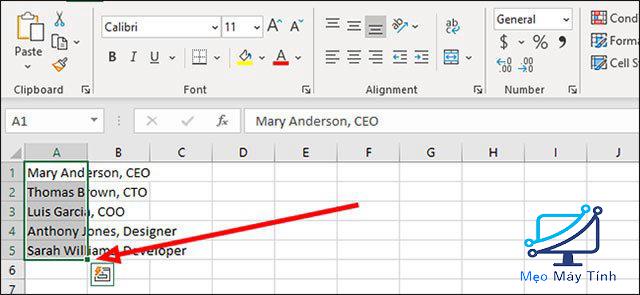 Ngắt dòng sau các ký tự cụ thể trong Excel 1