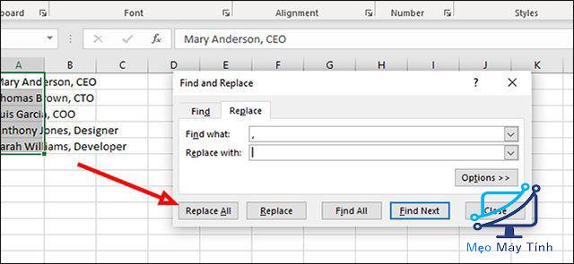 Ngắt dòng sau các ký tự cụ thể trong Excel 5