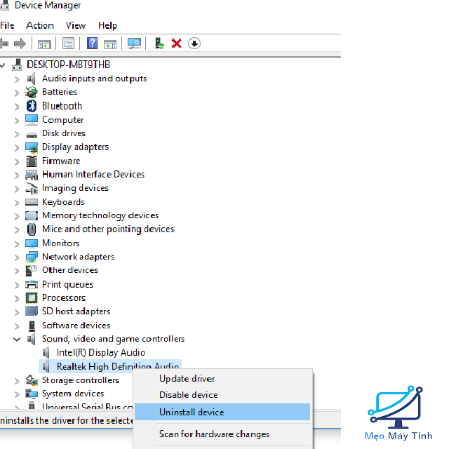 tải và cài đặt lại Realtek HD Audio Manager