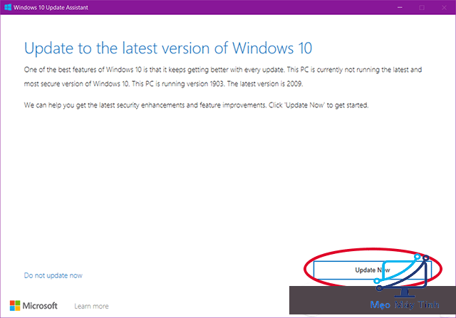 Cập nhật win 10 bản mới nhất bằng Update Assistant
