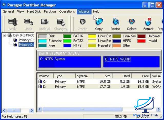 Phần mềm chia ổ cứng Paragon Partition Manager