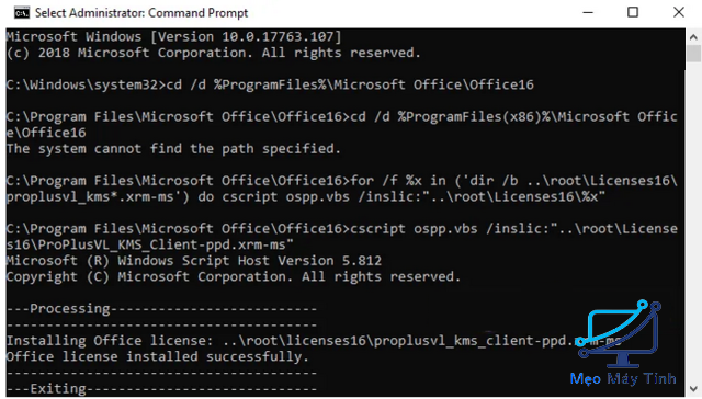 kích hoạt office 365 bằng Command Prompt-3