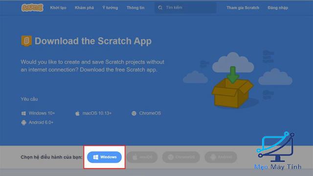 cài đặt phần mềm Scratch 3.0 bước 1