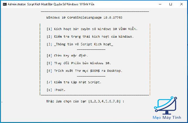Active Win 10 CMD bằng Script -3