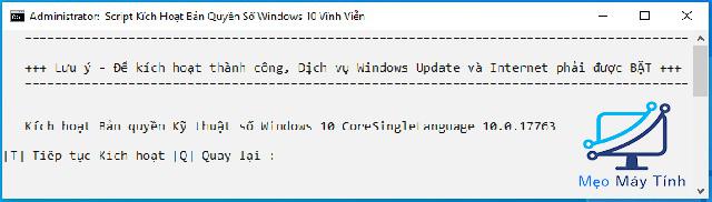 Active Win 10 CMD bằng Script -4