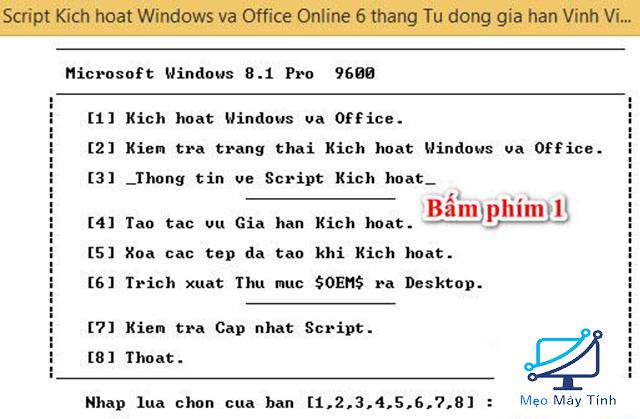 Activate Win 8.1 pro bằng AIO Tools 2