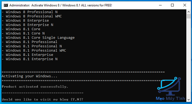 Active Windows 8.1 pro bằng CMD 5