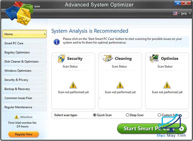 Phần mềm dọn rác Advanced System Optimizer